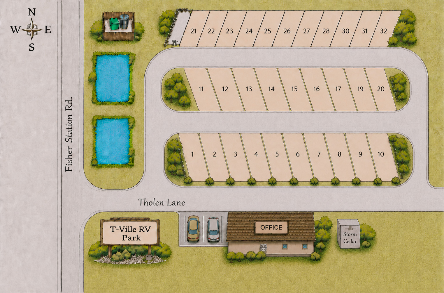 illustration of the RV Park Layout